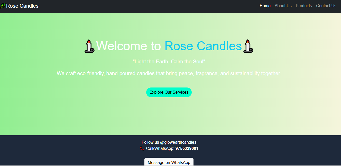 Rose Candle E-commerce Website